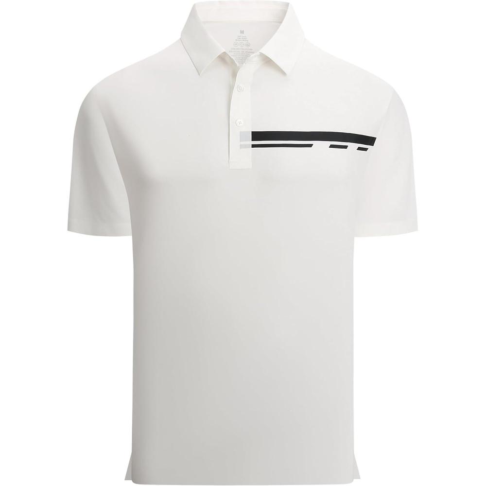 imageAlex Vando Mens Golf Shirt Moisture Wicking Performance ampamp Polished Style Polo Shirts for MenWhite Pique