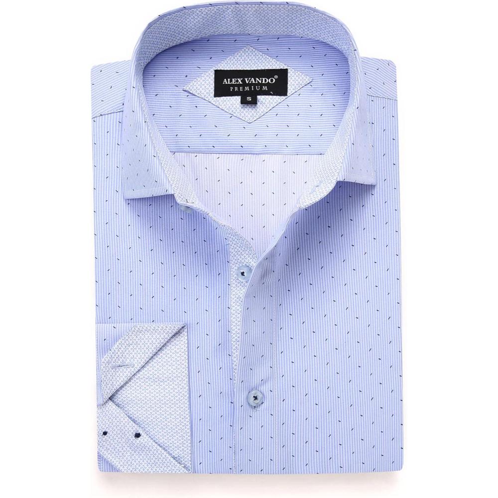imageAlex Vando Mens Printed Dress Shirts Long Sleeve Regular Fit Button Down ShirtBlue6974