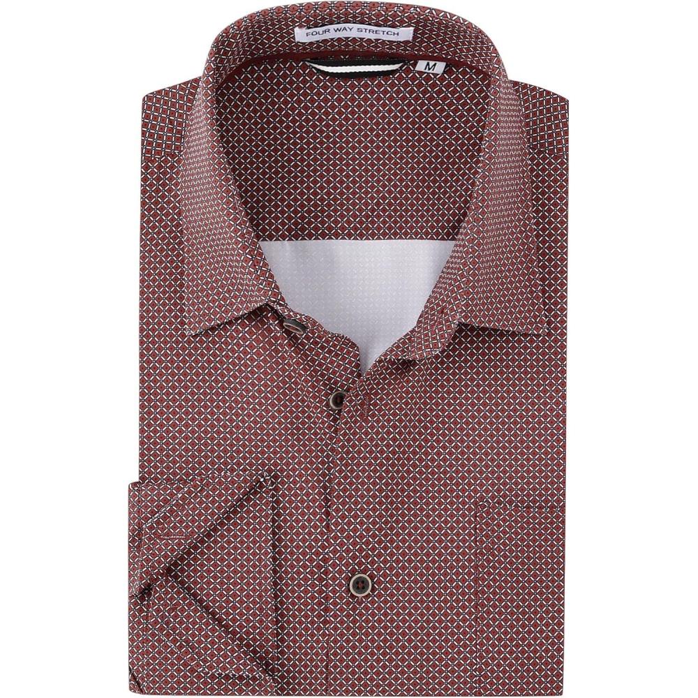 imageAlex Vando Mens Printed Dress Shirts Long Sleeve Regular Fit Button Down ShirtBurgundy 262