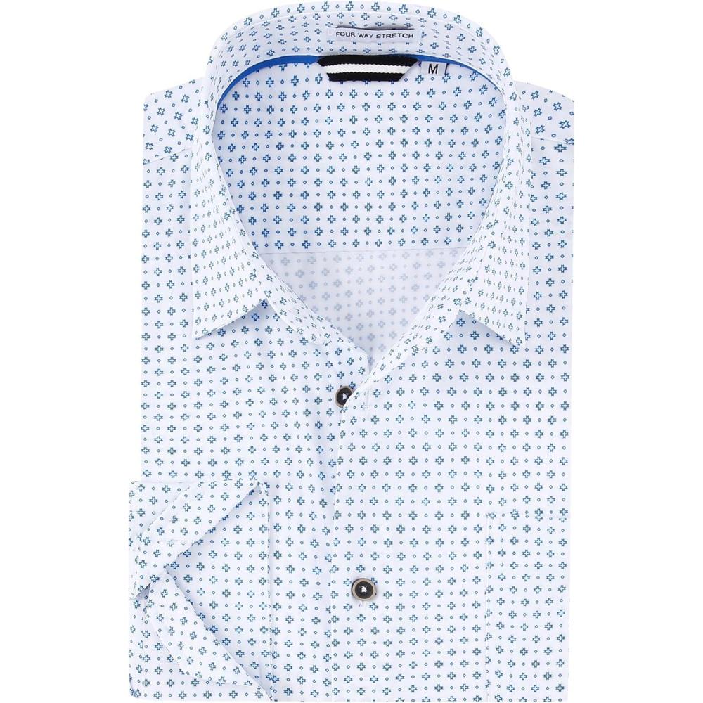 imageAlex Vando Mens Printed Dress Shirts Long Sleeve Regular Fit Button Down ShirtWhite Cross 552