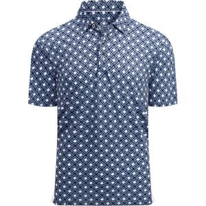 Alex Vando Mens Golf Shirt Moisture Wicking Quick-Dry Print Performance Polo Shirts for Men(Black Square)