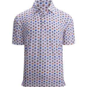 Alex Vando Mens Golf Shirt Moisture Wicking Quick-Dry Print Performance Polo Shirts for Men(Multicolor Ball)