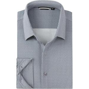 Alex Vando Mens Print Button Down Shirts Breathable Long Sleeve Regular Fit Knit Dress Shirts for Men(Black Dots)