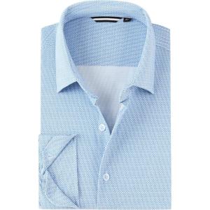 Alex Vando Mens Print Button Down Shirts Breathable Long Sleeve Regular Fit Knit Dress Shirts for Men(Blue Check)