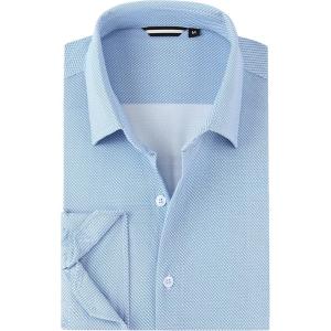 Alex Vando Mens Print Button Down Shirts Breathable Long Sleeve Regular Fit Knit Dress Shirts for Men(Blue Circle)