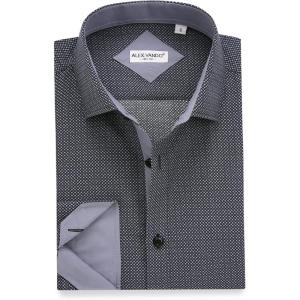 Alex Vando Mens Printed Dress Shirts Long Sleeve Regular Fit Button Down Shirt(Black 130)