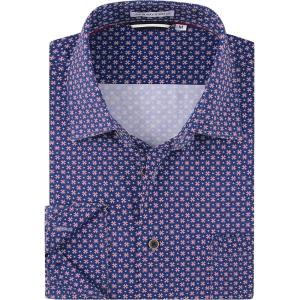 Alex Vando Mens Printed Dress Shirts Long Sleeve Regular Fit Button Down Shirt(Navy 126)