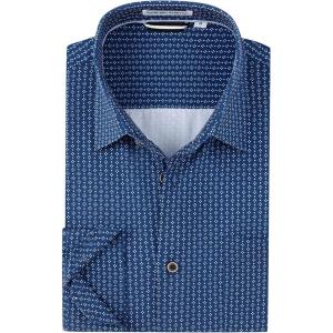 Alex Vando Mens Printed Dress Shirts Long Sleeve Regular Fit Button Down Shirt(Navy 143)