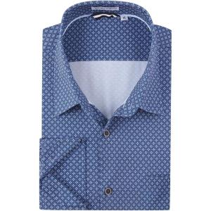Alex Vando Mens Printed Dress Shirts Long Sleeve Regular Fit Button Down Shirt(Navy Flower)