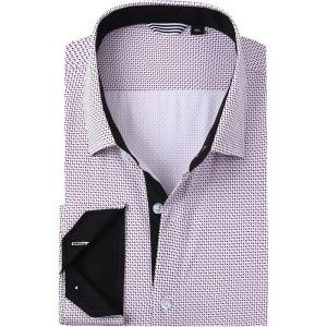 Alex Vando Mens Printed Dress Shirts Long Sleeve Regular Fit Button Down Shirt(Wine Black Square)