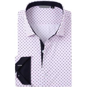 Alex Vando Mens Printed Dress Shirts Long Sleeve Regular Fit Button Down Shirt(Wine Hexagon 09)