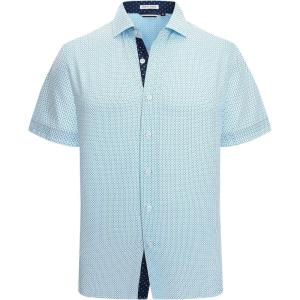 Alex Vando Mens Printed Dress Shirts Short Sleeve Easy Care Regular Fit Button Down Shirt(Turquoise Paisley 1670)