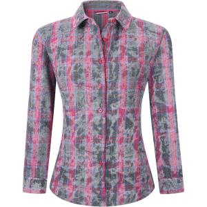 Alex Vando Womens Flannel Shirt Regular Long Sleeve Button Down Flannel Shirts for Women(Rhinestone Rose/Grey)