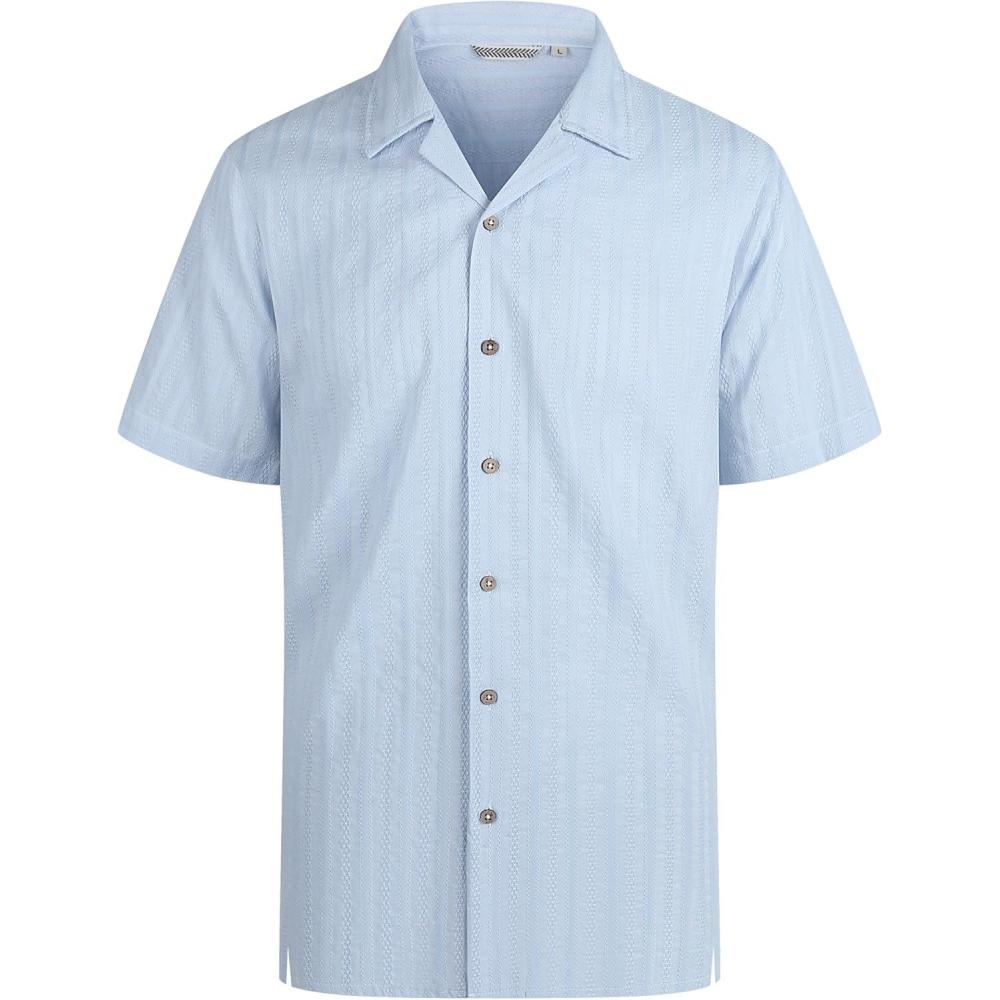 imageAlex Vando Mens Dress Shirts 4Way Stretch Wrinkle Free Regular Fit Short Sleeve Men Button Down ShirtBlue Camp