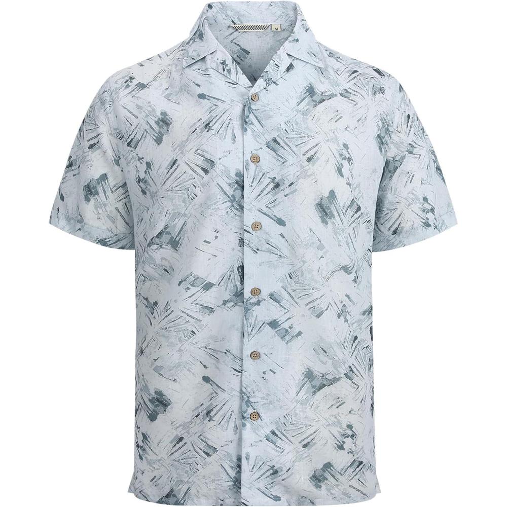 imageAlex Vando Mens Dress Shirts 4Way Stretch Wrinkle Free Regular Fit Short Sleeve Men Button Down ShirtWhite Grey Stuff