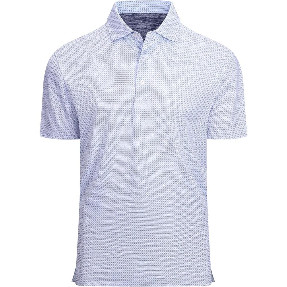 imageAlex Vando Mens Golf Shirt Moisture Wicking Classic Print Golf Shirts for MenBlack Blue Square 25