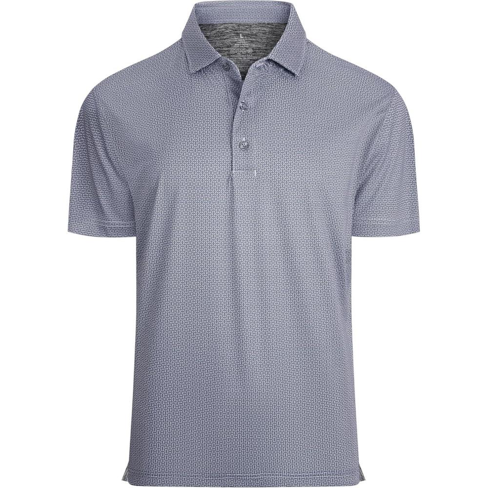 imageAlex Vando Mens Golf Shirt Moisture Wicking Classic Print Golf Shirts for MenBlack Dots