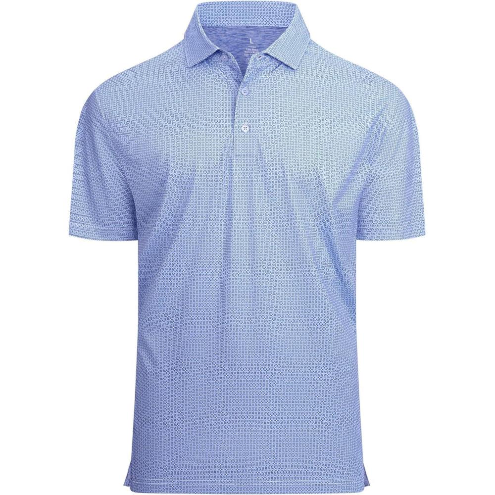 imageAlex Vando Mens Golf Shirt Moisture Wicking Classic Print Golf Shirts for MenBlack Square 25