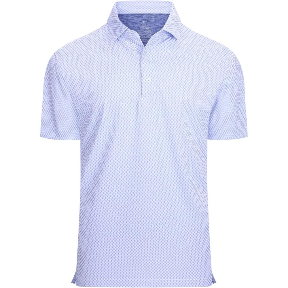 imageAlex Vando Mens Golf Shirt Moisture Wicking Classic Print Golf Shirts for MenWhite Circle