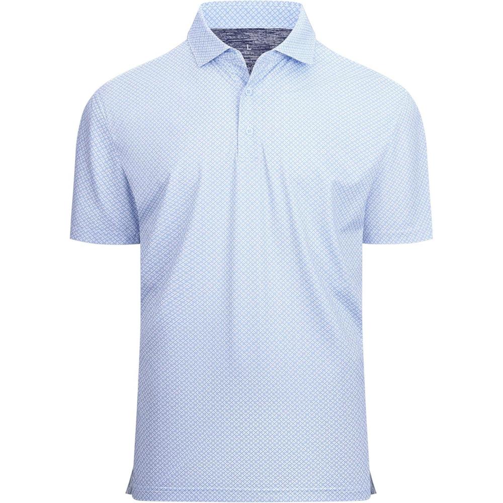 imageAlex Vando Mens Golf Shirt Moisture Wicking Classic Print Golf Shirts for MenWhite Clover 25