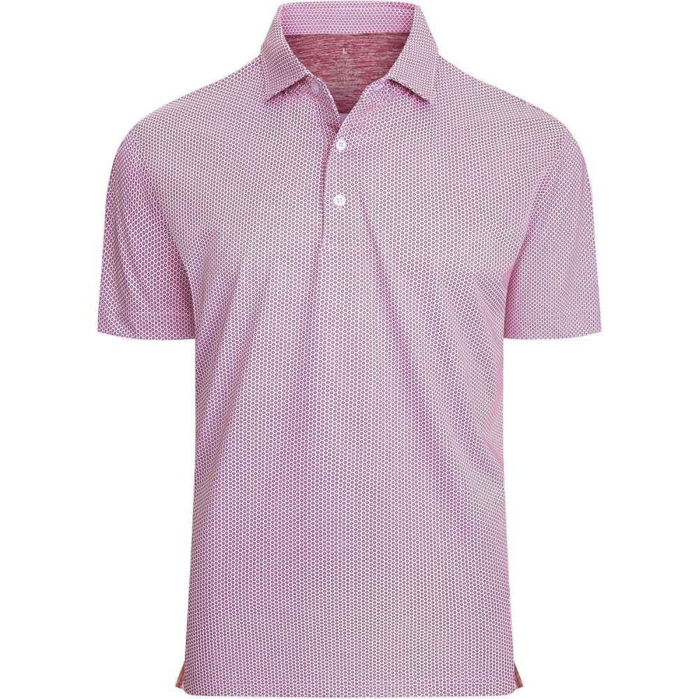imageAlex Vando Mens Golf Shirt Moisture Wicking Classic Print Golf Shirts for MenWine Diamond