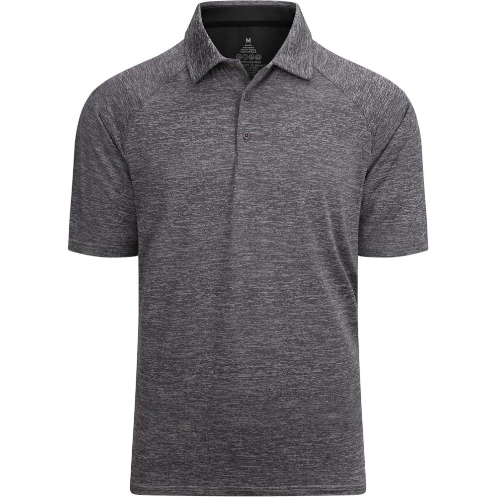 imageAlex Vando Mens Golf Shirt Moisture Wicking QuickDry Short Sleeve Casual Polo Shirts for Men02a Charcoal