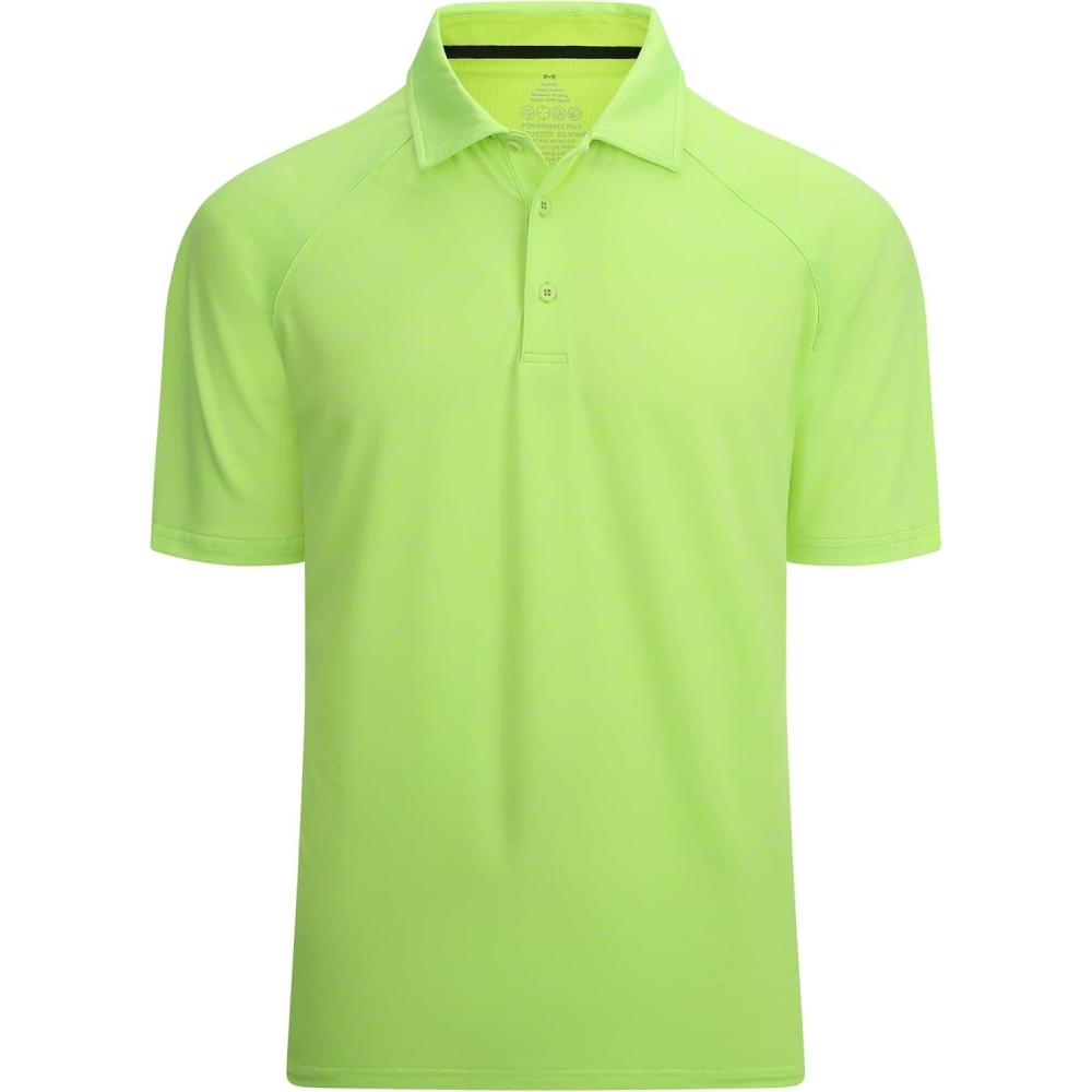 imageAlex Vando Mens Golf Shirt Moisture Wicking QuickDry Short Sleeve Casual Polo Shirts for Men02a Green