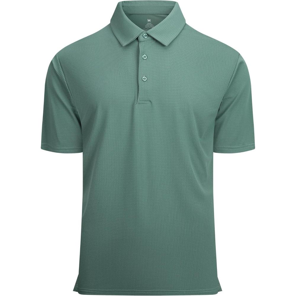 imageAlex Vando Mens Golf Shirt Moisture Wicking QuickDry Short Sleeve Casual Polo Shirts for MenBirgitta Teal