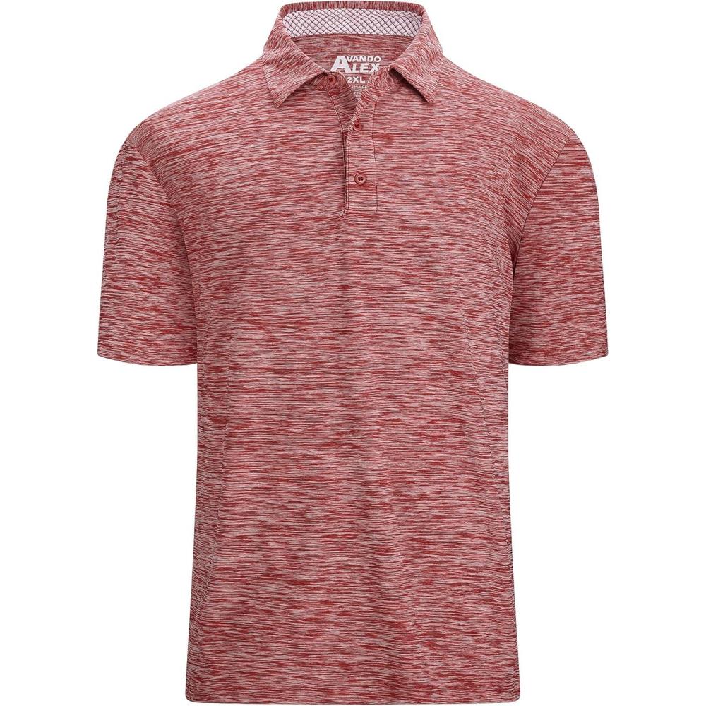 imageAlex Vando Mens Golf Shirt Moisture Wicking QuickDry Short Sleeve Casual Polo Shirts for MenBurgundy