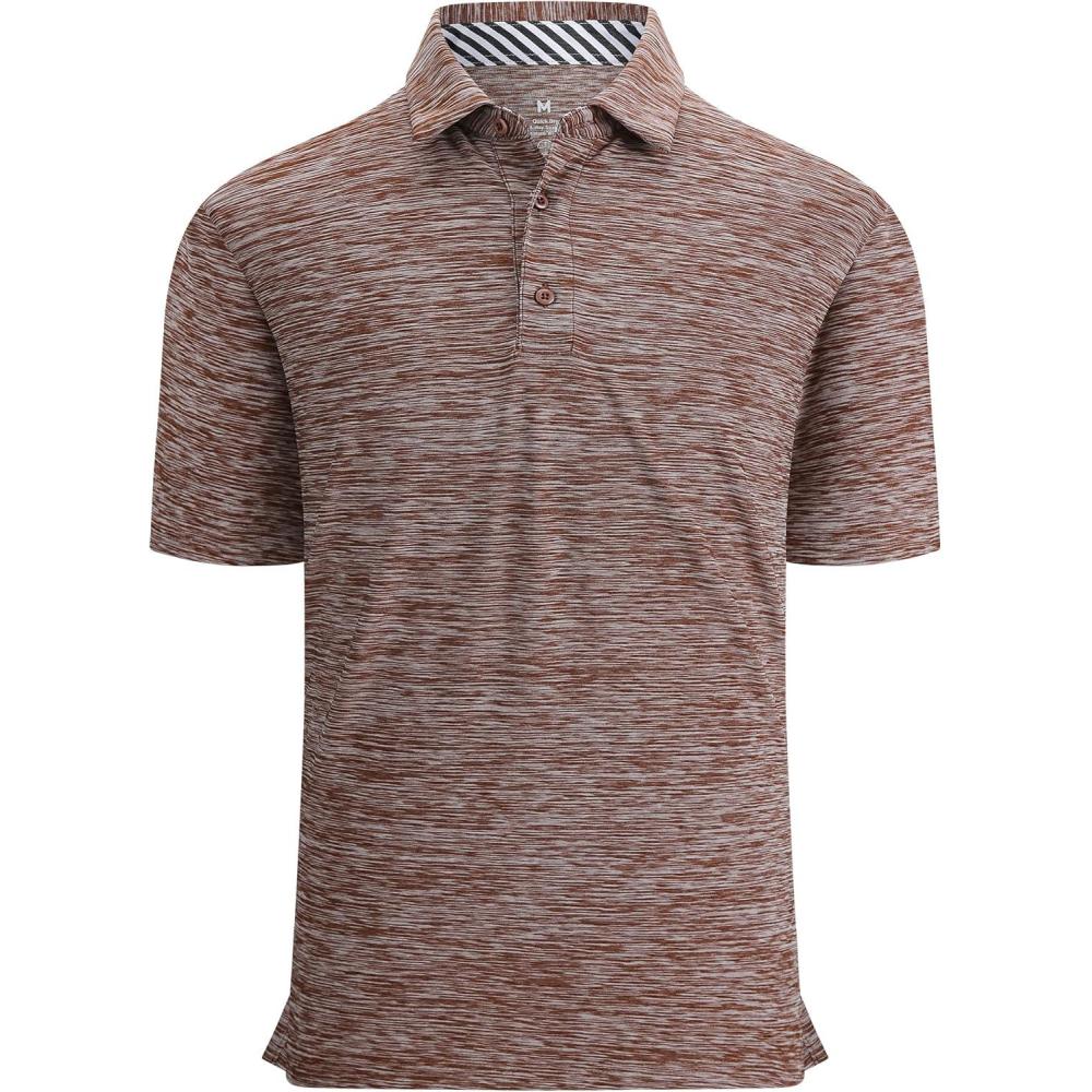 imageAlex Vando Mens Golf Shirt Moisture Wicking QuickDry Short Sleeve Casual Polo Shirts for MenCoffee