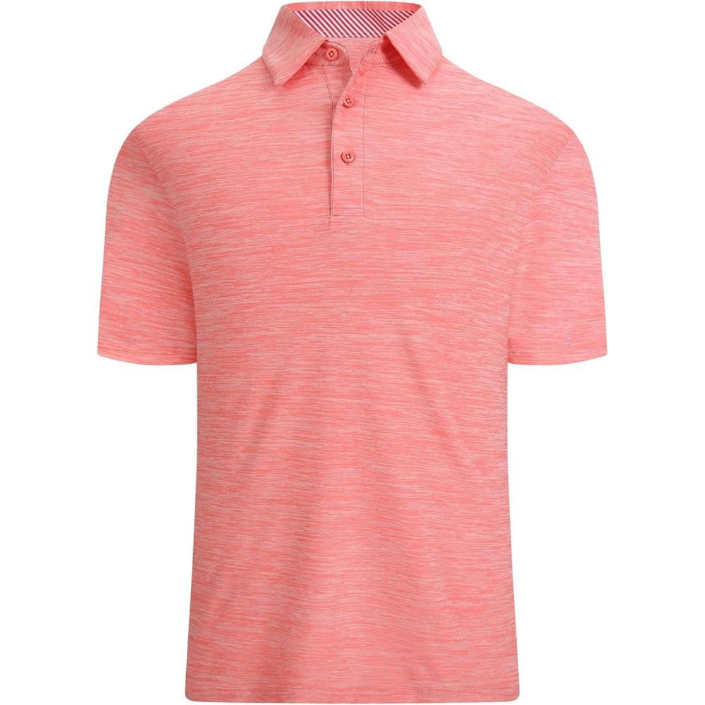 imageAlex Vando Mens Golf Shirt Moisture Wicking QuickDry Short Sleeve Casual Polo Shirts for MenPink