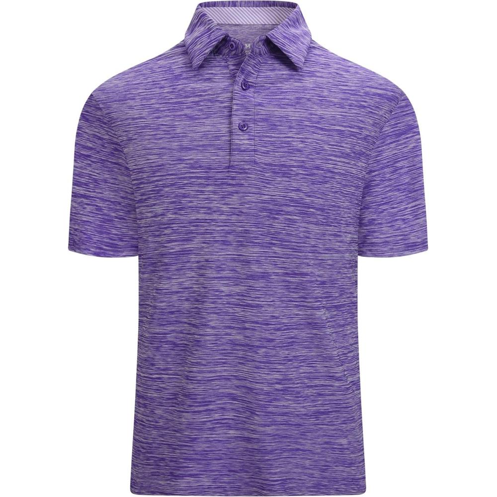 imageAlex Vando Mens Golf Shirt Moisture Wicking QuickDry Short Sleeve Casual Polo Shirts for MenPurple