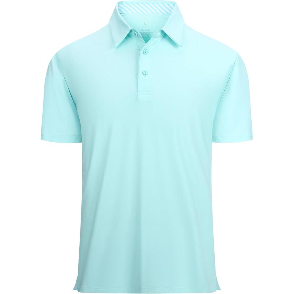 imageAlex Vando Mens Golf Shirt Moisture Wicking QuickDry Short Sleeve Casual Polo Shirts for MenTblue