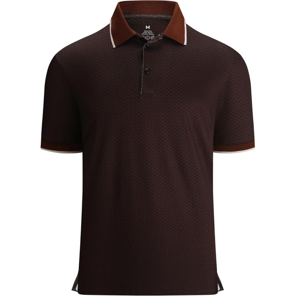 imageAlex Vando Mens Polo Shirts Short Sleeve Regular Fit Fashion Designed ShirtBlack Flower