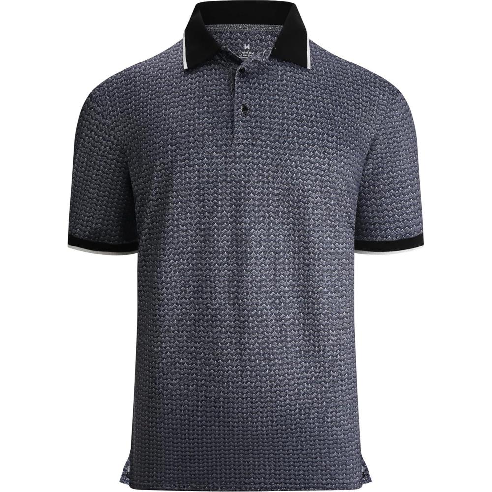 imageAlex Vando Mens Polo Shirts Short Sleeve Regular Fit Fashion Designed ShirtBlack Square