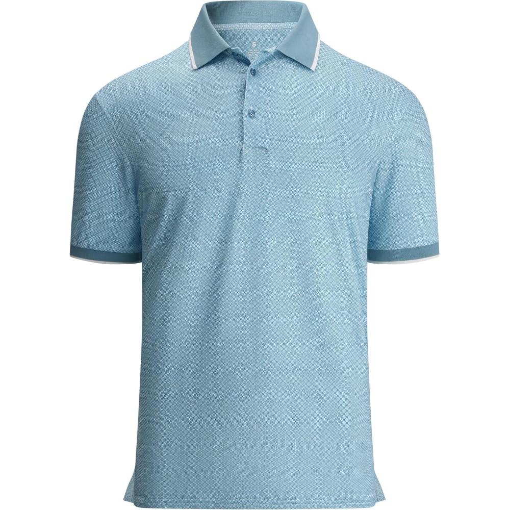 imageAlex Vando Mens Polo Shirts Short Sleeve Regular Fit Fashion Designed ShirtBlue Circle