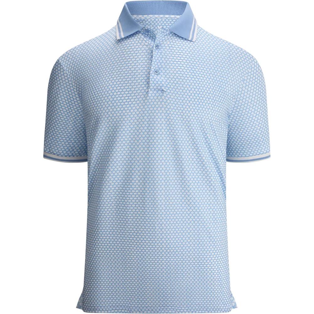 imageAlex Vando Mens Polo Shirts Short Sleeve Regular Fit Fashion Designed ShirtBlue Flower