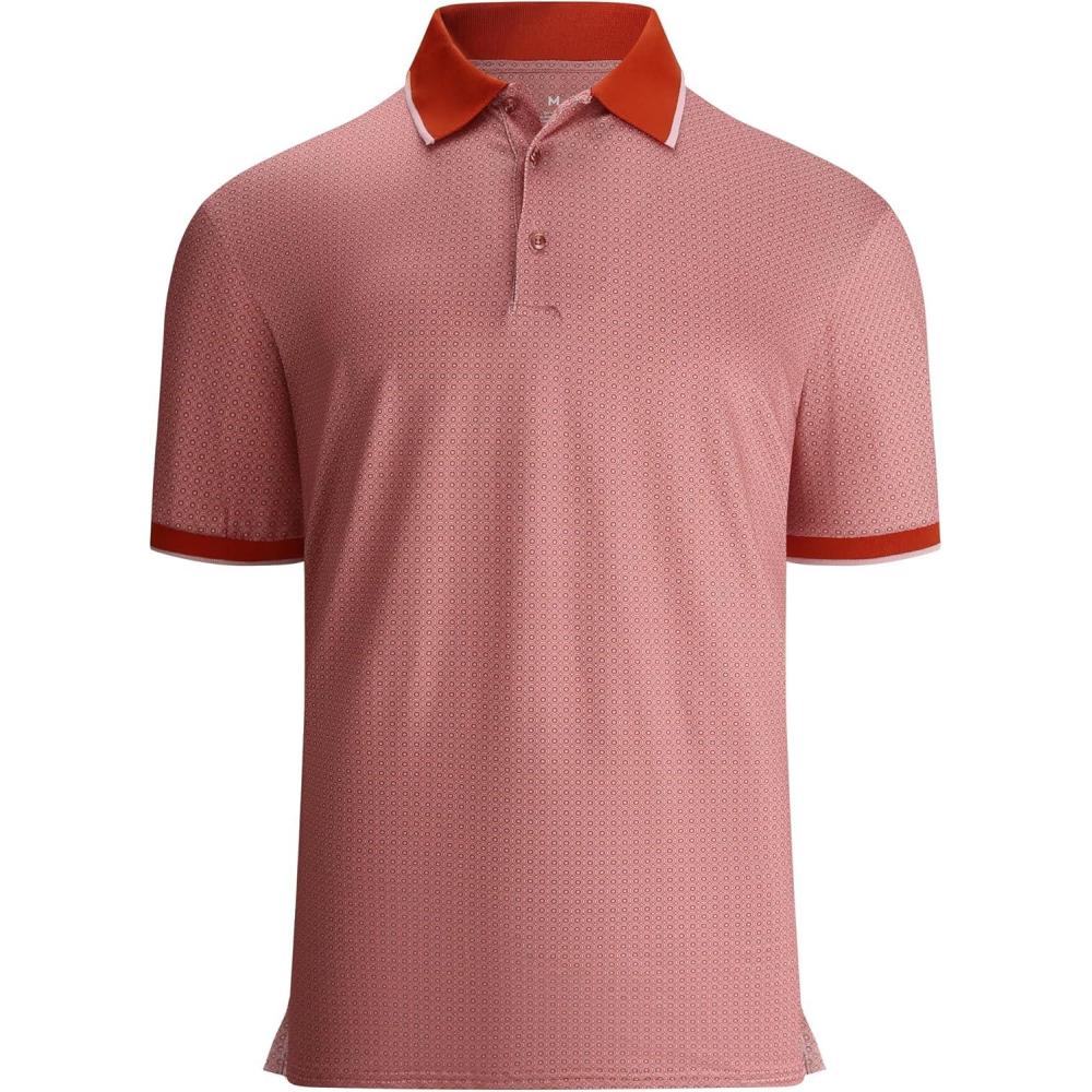 imageAlex Vando Mens Polo Shirts Short Sleeve Regular Fit Fashion Designed ShirtCoral Circle