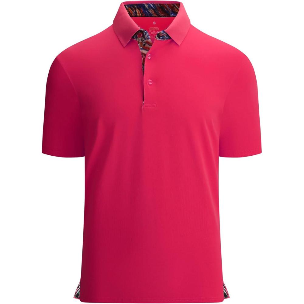 imageAlex Vando Mens Polo Shirts Short Sleeve Regular Fit Fashion Designed ShirtRose