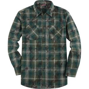 Alex Vando Mens Button Down Shirts Flannel Shirt Long Sleeve(Snow Green)
