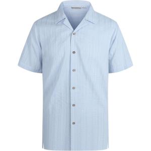 Alex Vando Mens Dress Shirts 4-Way Stretch Wrinkle Free Regular Fit Short Sleeve Men Button Down Shirt(Blue Camp)