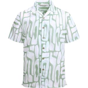 Alex Vando Mens Dress Shirts 4-Way Stretch Wrinkle Free Regular Fit Short Sleeve Men Button Down Shirt(Green Strip)