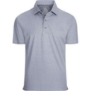 Alex Vando Mens Golf Shirt Moisture Wicking Classic Print Golf Shirts for Men(Blue Circle)