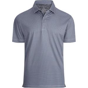 Alex Vando Mens Golf Shirt Moisture Wicking Classic Print Golf Shirts for Men(Grey Square)