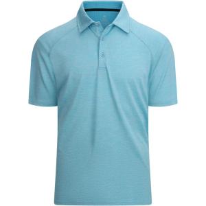 Alex Vando Mens Golf Shirt Moisture Wicking Quick-Dry Short Sleeve Casual Polo Shirts for Men(02a Blue)