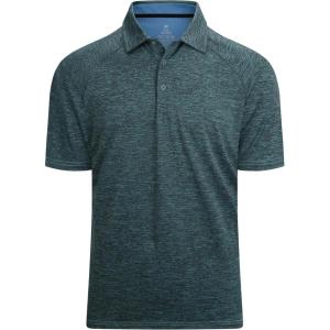 Alex Vando Mens Golf Shirt Moisture Wicking Quick-Dry Short Sleeve Casual Polo Shirts for Men(02a Turquoise)