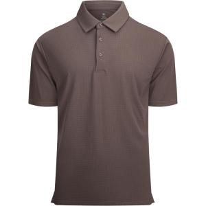 Alex Vando Mens Golf Shirt Moisture Wicking Quick-Dry Short Sleeve Casual Polo Shirts for Men(Birgitta Brown)