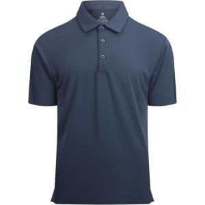 Alex Vando Mens Golf Shirt Moisture Wicking Quick-Dry Short Sleeve Casual Polo Shirts for Men(Birgitta Navy)