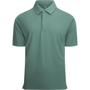 Alex Vando Mens Golf Shirt Moisture Wicking Quick-Dry Short Sleeve Casual Polo Shirts for Men(Birgitta Teal)