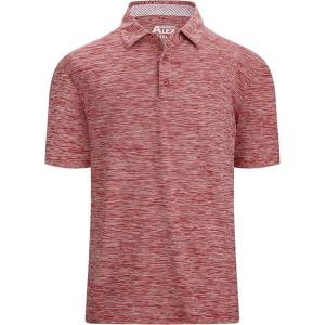 Alex Vando Mens Golf Shirt Moisture Wicking Quick-Dry Short Sleeve Casual Polo Shirts for Men(Burgundy)